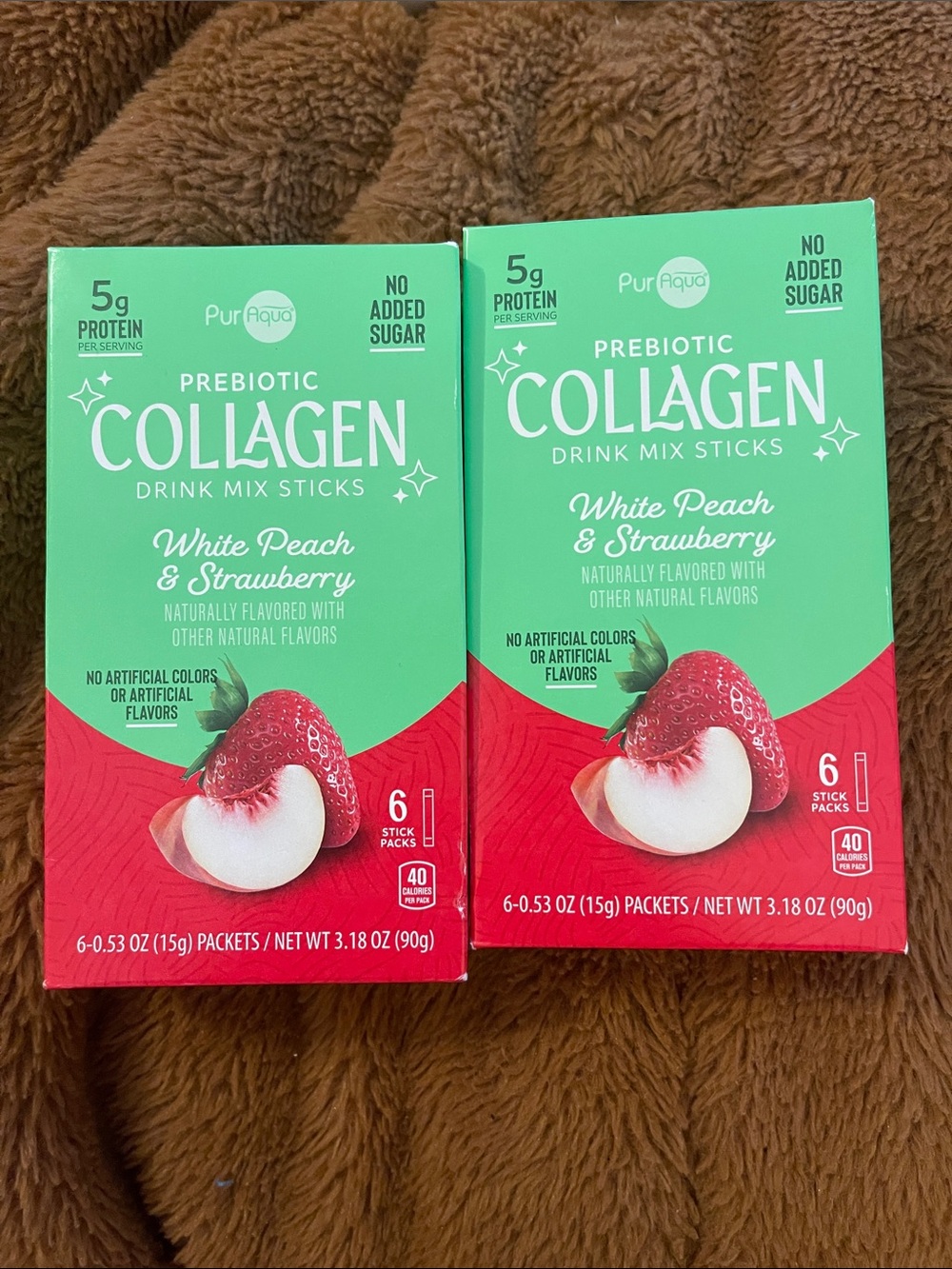 PurAqua Prebiotic Collagen Drink Mix Sticks - White Peach & Strawberry viral